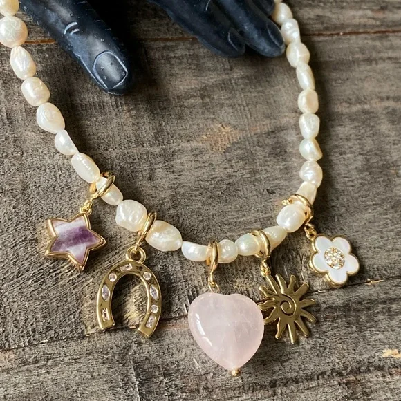 NEW FP x Luna Norte Freshwater Pearl Charm Necklace - Picture 3 of 7